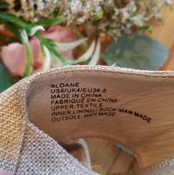 JustFab Platform Block Heel Sequin Beeded Sandals - Picture 4 of 10